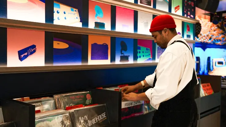 record shop on virgin voyages