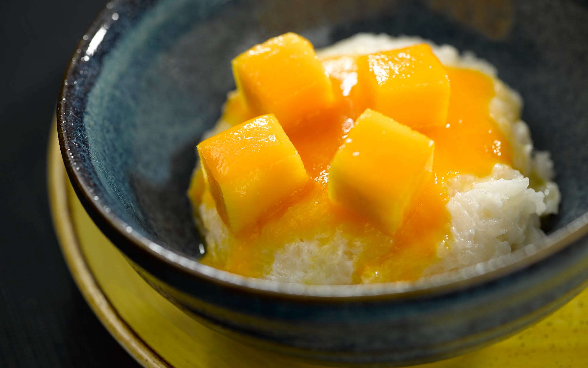 A mango dessert with Oceania Cruises