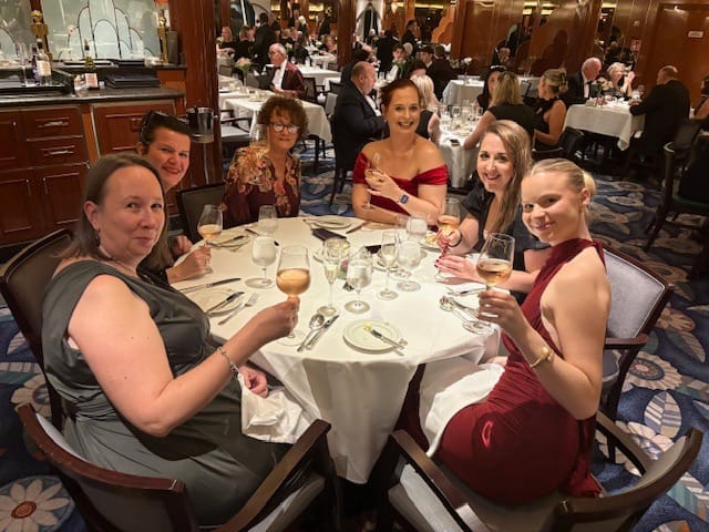 Our last evening onboard Queen Victoria - Gala Night. Britannia Restaurant.