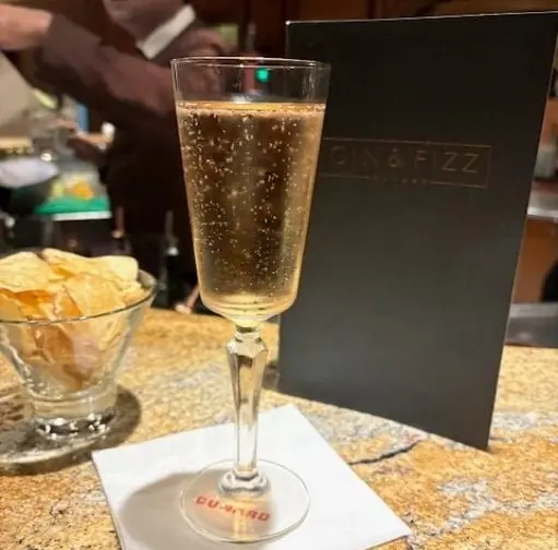 A glass of fizz at the Gin and Fizz Bar