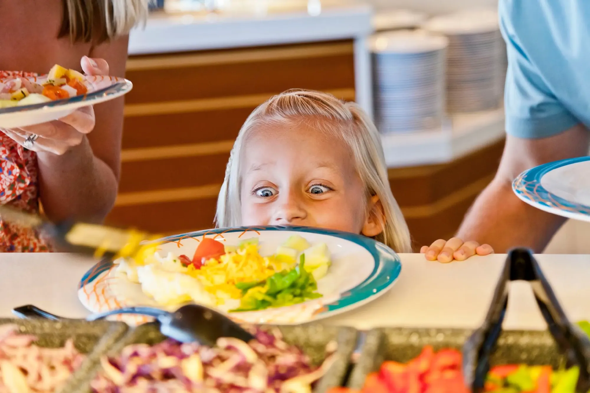 Child enjoying the buffet