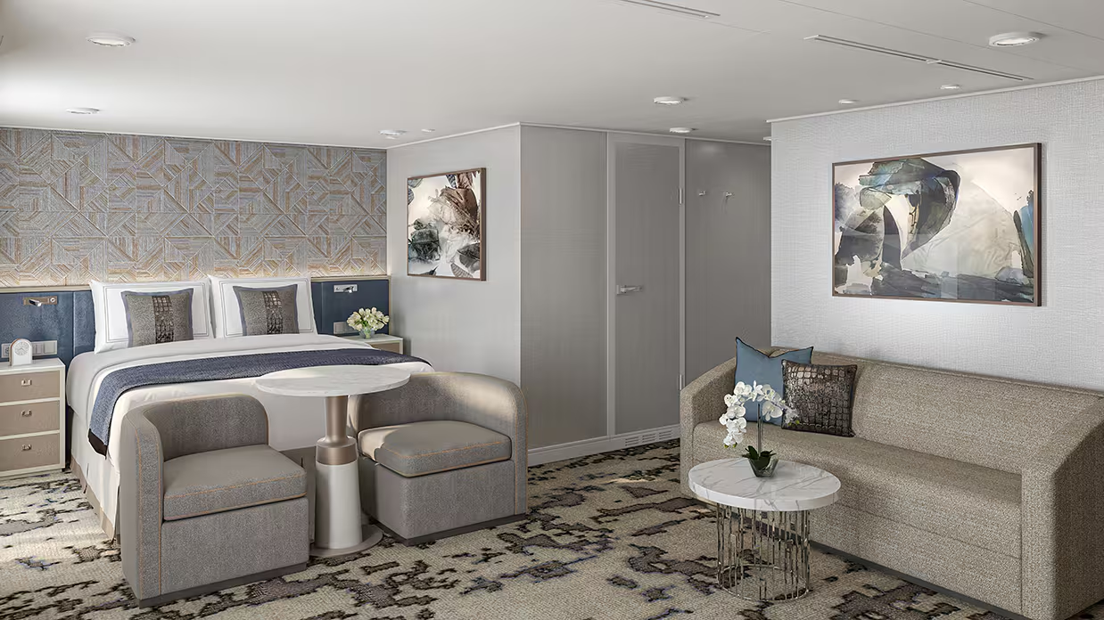 Penthouse Deluxe suite on Oceania Sonata